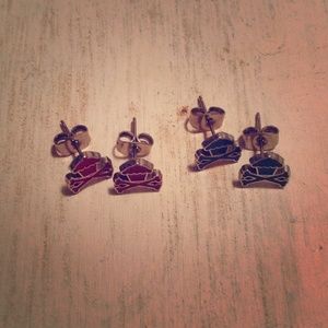 Johnny Cupcakes earrings, set of two