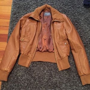 Brown leather jacket size M