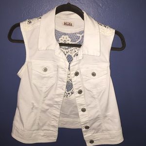 Jean Jacket - white sleeveless