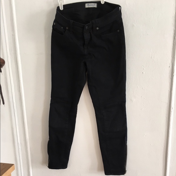 Midnight blue skinny jeans with kneepatch detail