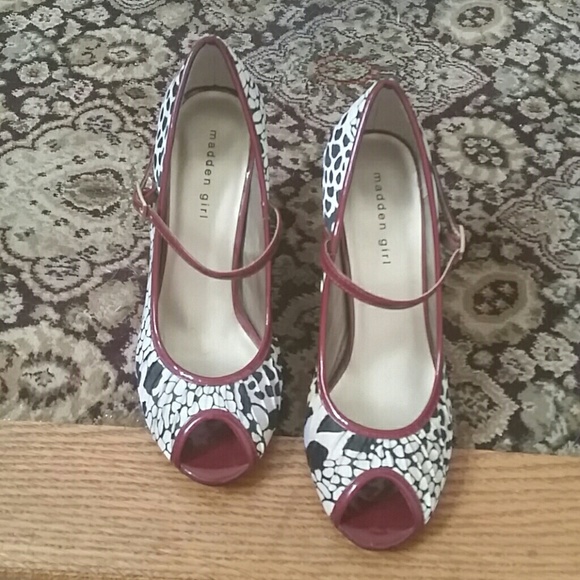 Madden Girl Shoes - Cute Madden Girl Red Mary Jane Pumps
