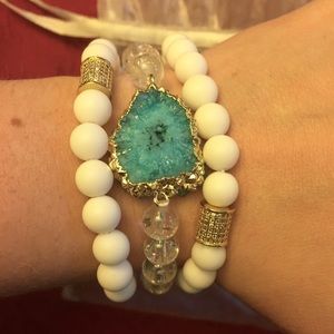 Druzy Stome Bracelet Stack