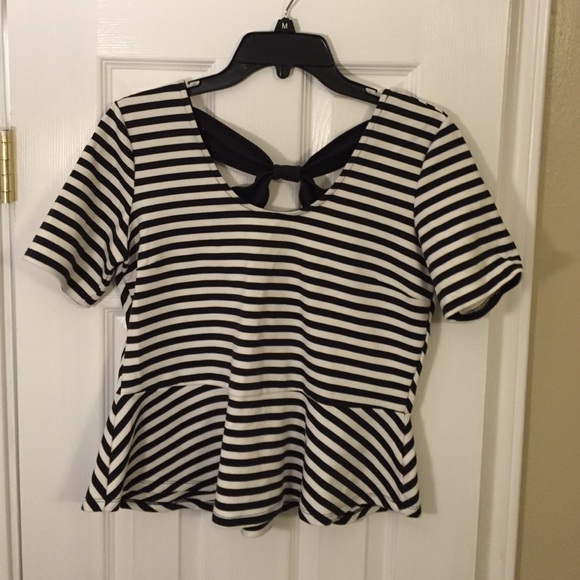 Striped Peplum Top