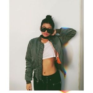 Green bomber jacket