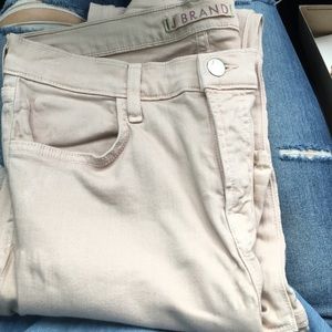 J brand "Maria" high rise nude jeans