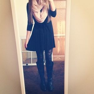 Black lace up combat boots