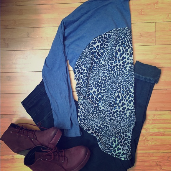 Sheer Tee (Blue Skull Print)