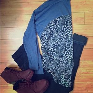 Sheer Tee (Blue Skull Print)