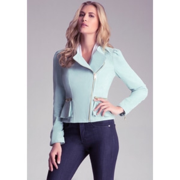 NEW Bebe suede peplum jacket $249