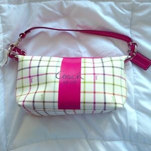 Coach Heritage Stripe Tattersal Top Handle