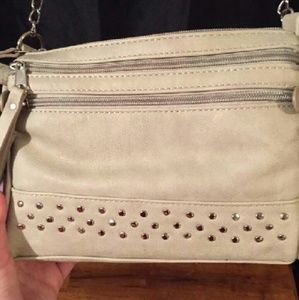 cream color crossbody purse