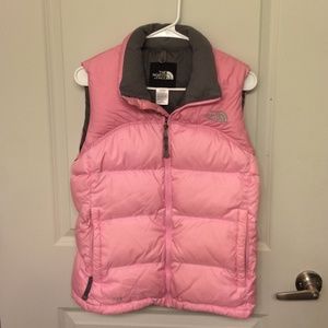 Small pink The North Face Nuptse 2 Down Vest Women