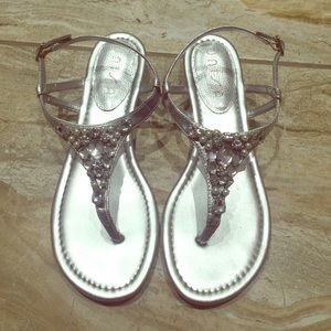 Crystal and Pearl Embellished Sandals