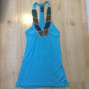 Wet Seal beaded blue tank top perfect for summer