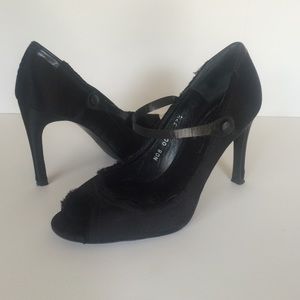 Pedro Garcia Black Peep Toe Pumps