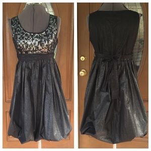 PAPILLON Black/gray Sequin Bubble Cocktail Dress