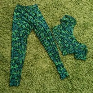 Handmade weed queen crop top rave