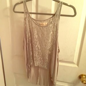 Hollister high low lace tank