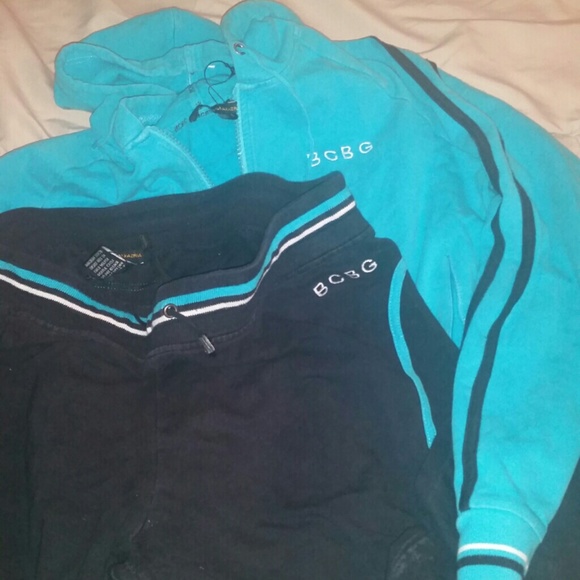 BCBG Sweatsuit Turquoise and Black