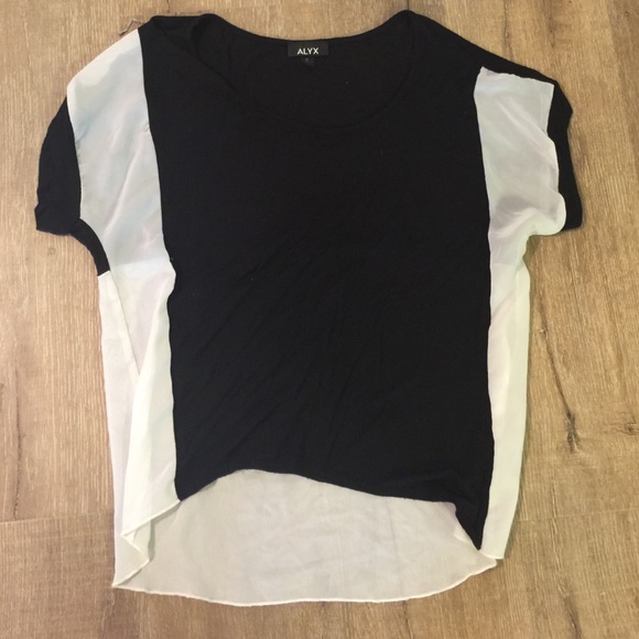 Black and white work blouse