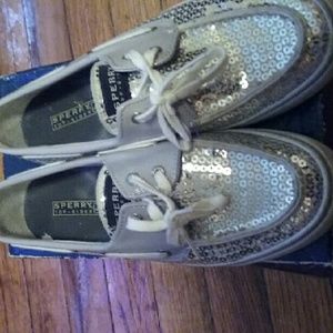 Sperry Bahama Silver Sequins