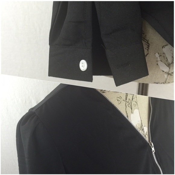 NWT Zip Up Blouse in Black - Picture 4 of 4