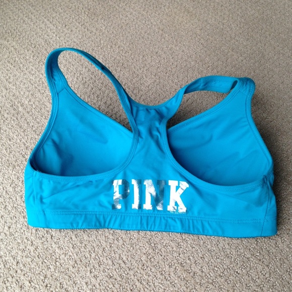 Bright blue vs PINK yoga sports bra
