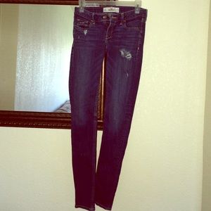 Dark Rinse Distressed Skinny Jeans