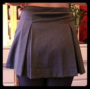 F21 Pleated Gray Mini Skirt