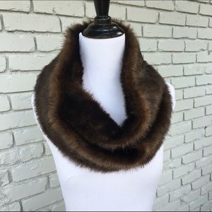 Brown Faux Fur Infinity Scarf