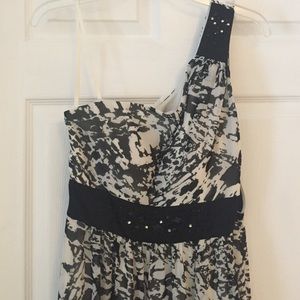 Max & Cleo black & white embellished long dress