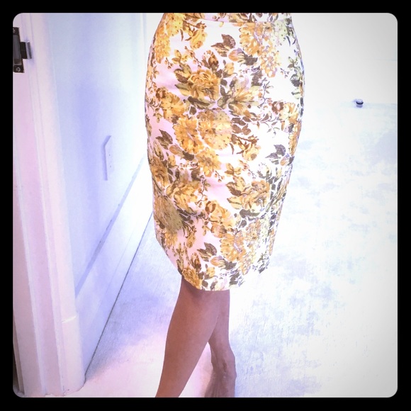 Stella McCartney canary jacquard pencil skirt