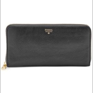 Fossil Sydney Leather Zip Around Wallet