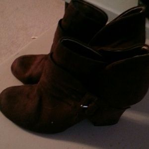 Brown suede boots