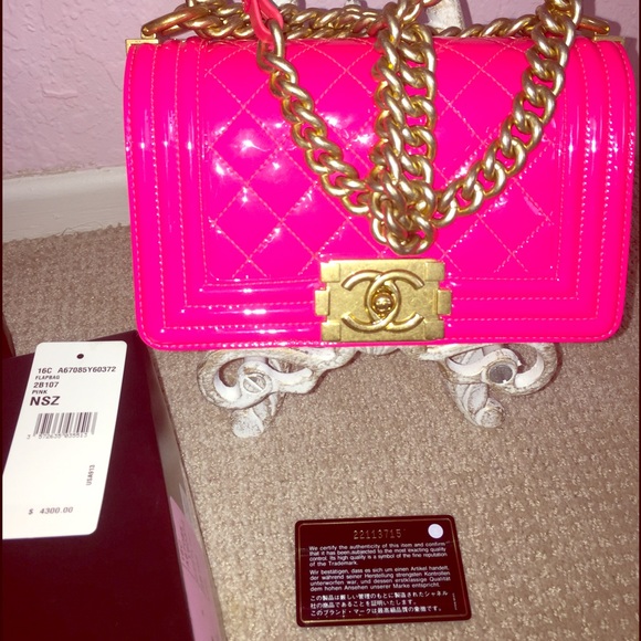 Brand New CHANEL Flap Bag Neon Pink/Gold