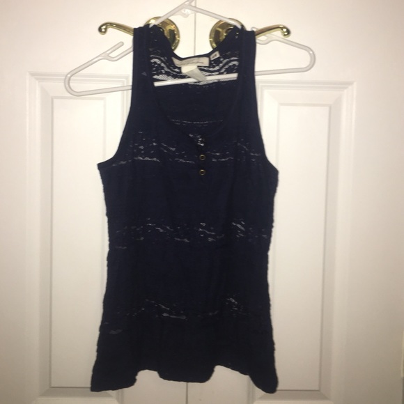 A cute lace navy blue tank top