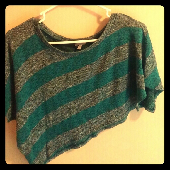 Blue and gray knit loose sweater