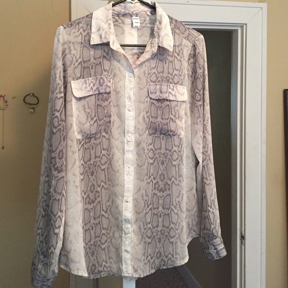Snake skin sheer top