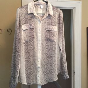 Snake skin sheer top