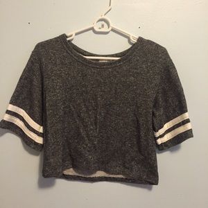 Grey with 2 white stripes sweater