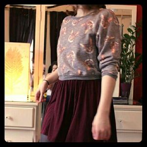PacSun Kitty Pattern Cropped Sweater