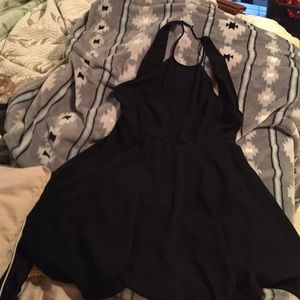 Black open back dress