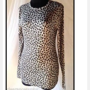 Cuddl Duds Leopard Print Long Sleeve T, warm comfy