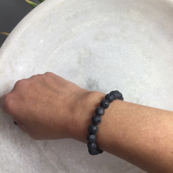 Black Bead Yoga Bracelet. Unisex. Wrist or Ankle.