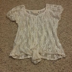 Lace button up