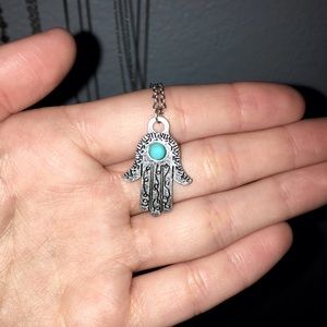 Brandy Melville Long Hamsa Hand Necklace