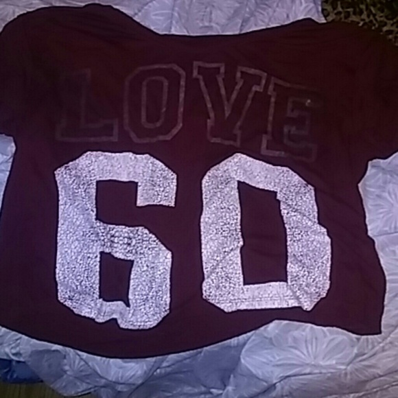 Burgundy "Love 60" crop top