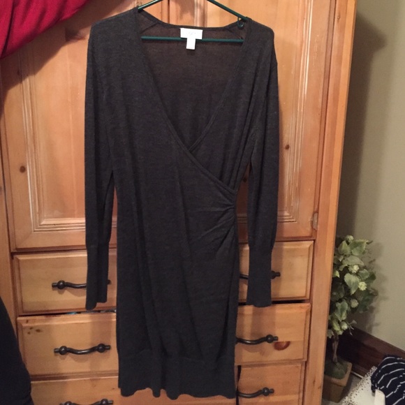 Charcoal color sweater dress