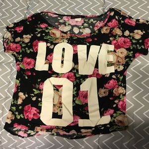 "LOVE 01" floral top