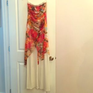 Cache Coral and Off White Romper/Jumpsuit